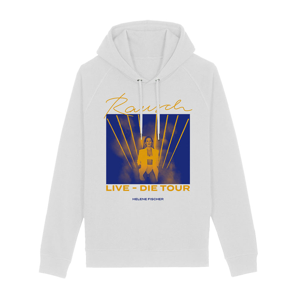 Hoodie Weiß Tournee 2023 - Motiv Strahlen - Unisex