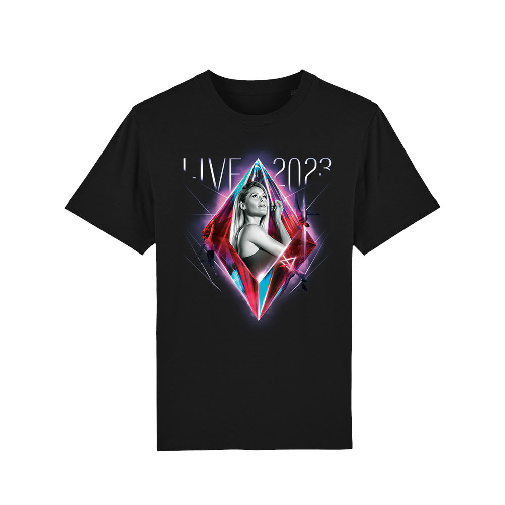 T-Shirt Schwarz Tournee 2023 - Motiv Kristall - Unisex
